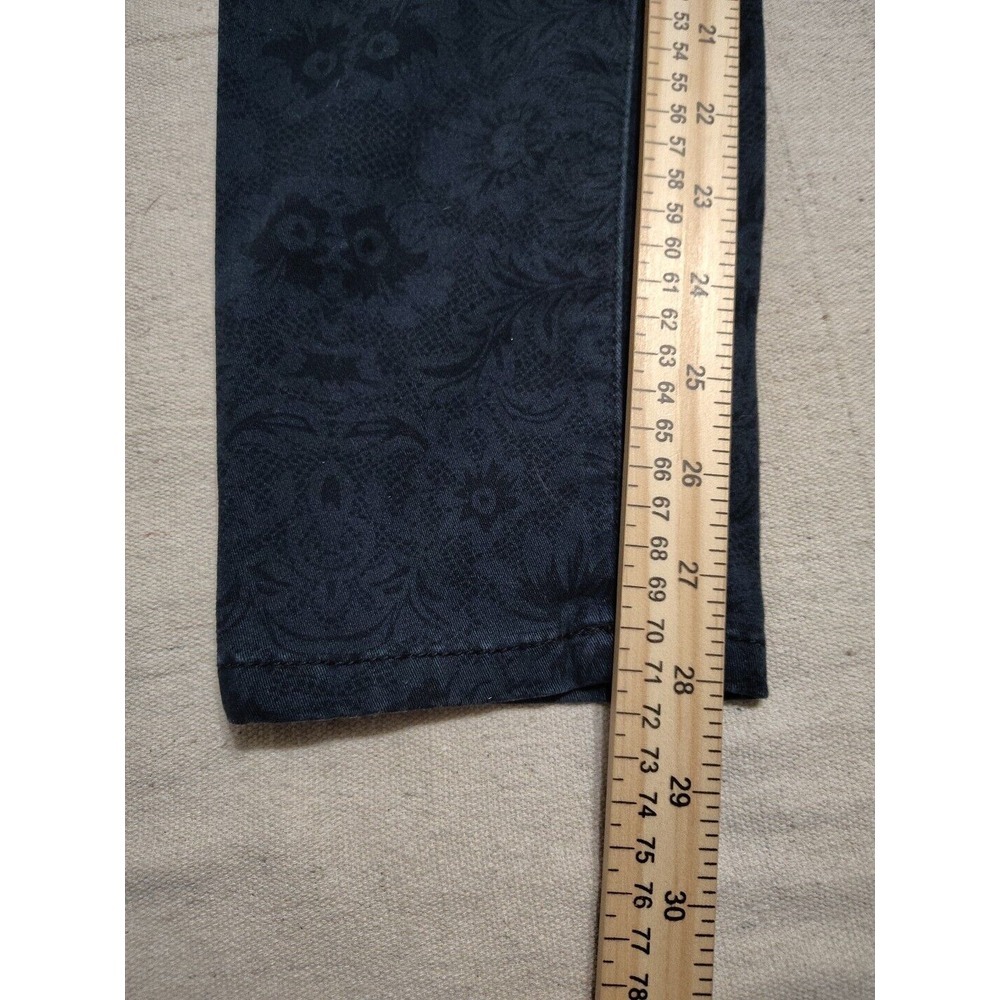 Cabi #3195 curvy skinny jeans size 8 blue paisley Mid Rise Tapered Leg women's T - Picture 4 of 10